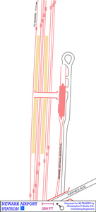 Newark Airport Rail Station parking map
