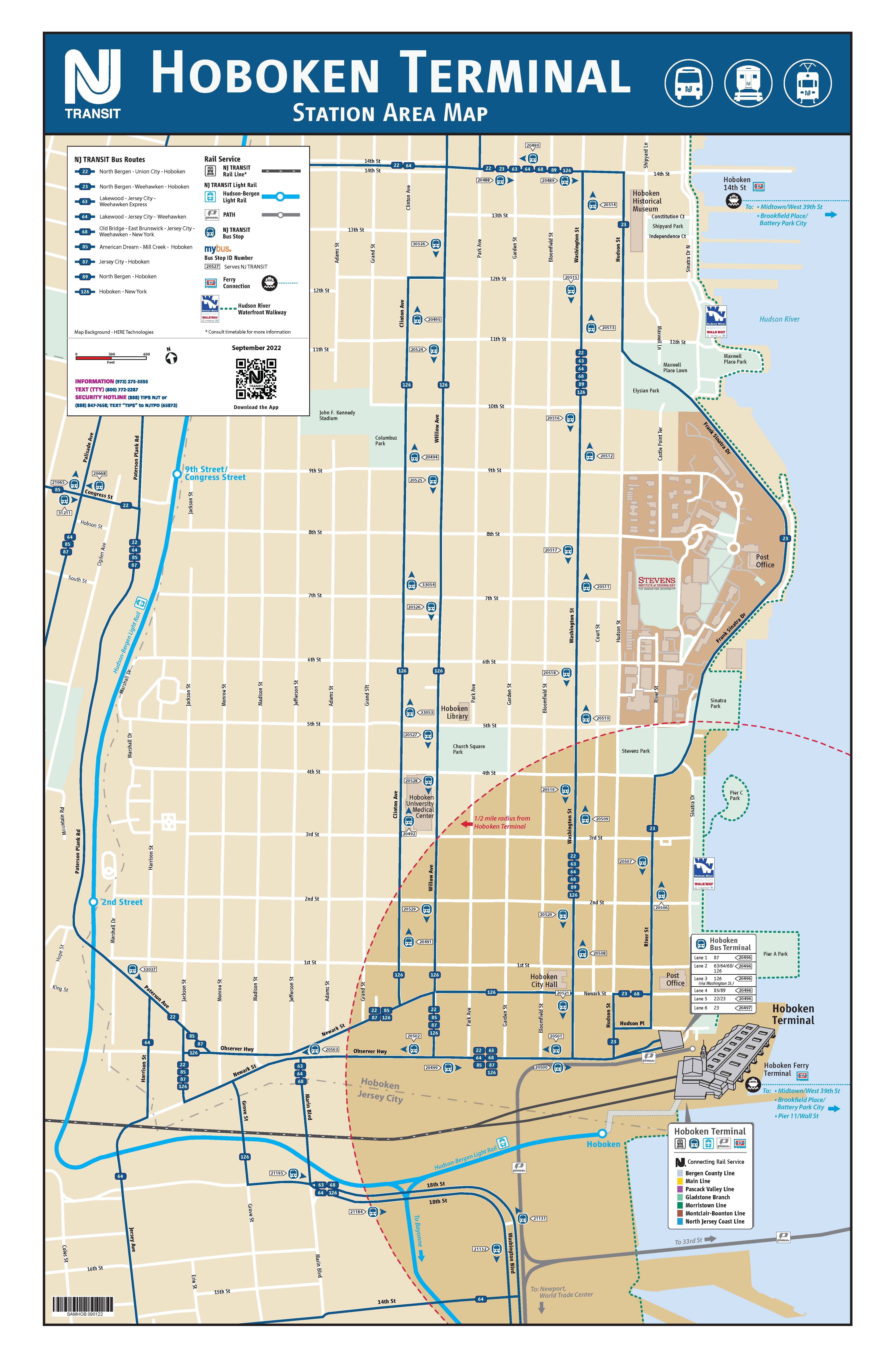 Hoboken Terminal Station Area Map