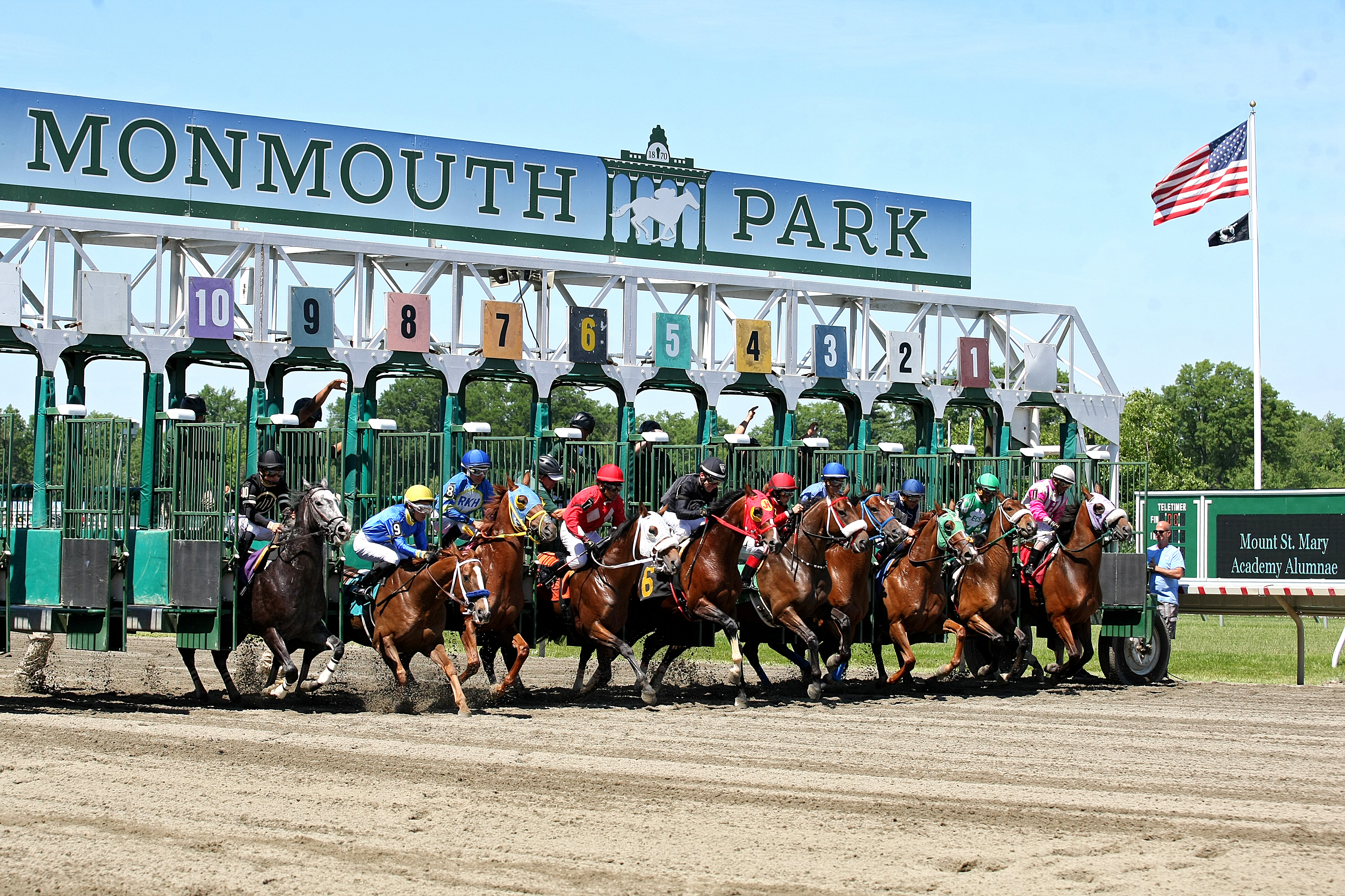 Jockeys out of the gate.
