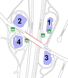 Garden State Parkway Exit 165 - Paramus parking map