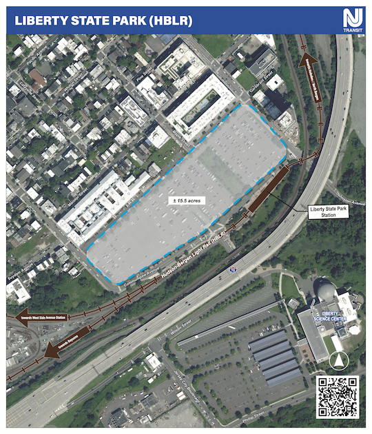 map of an upcoming development near Liberty State Park