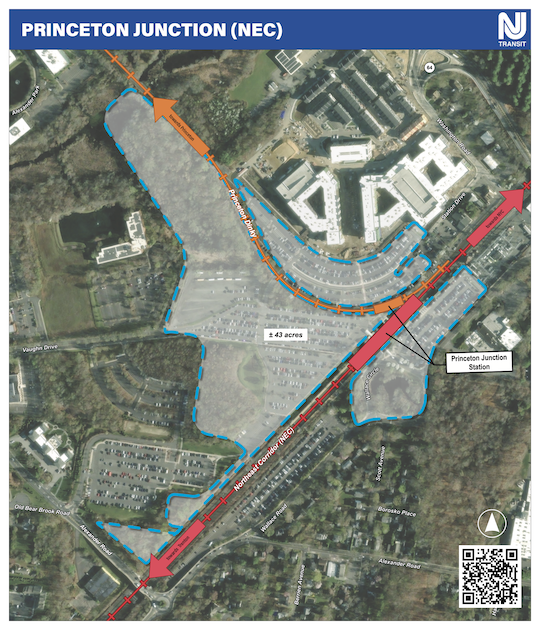 map of an upcoming development near Princeton Junction