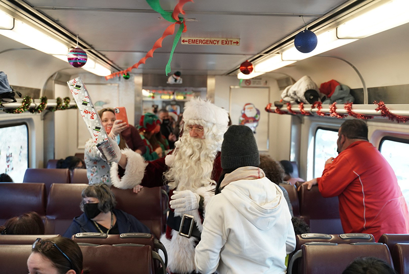 Santa Giving Present